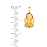 22K Gold Colorful Lord Ganesha Pendant